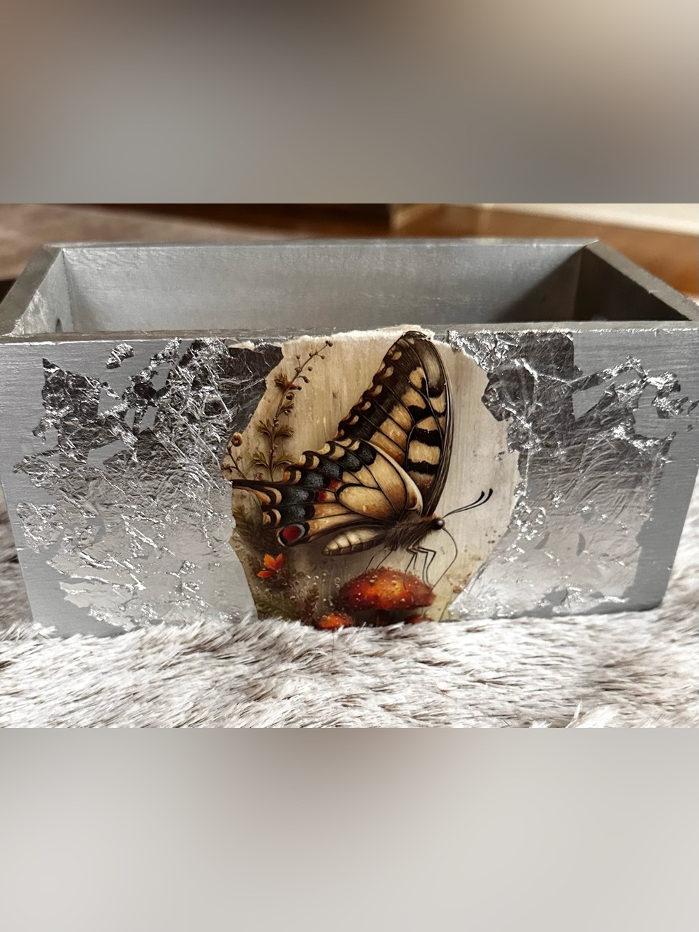 Hand crafted Decorative Butterfly Wooden storage Box